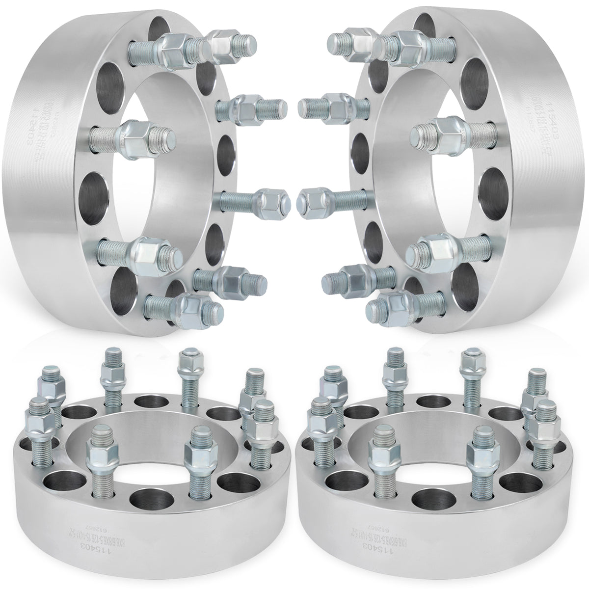 4Pcs 2 inch Thick 8x6.5 14x1.5 Wheel Spacers For 07-10 Chevrolet Silverado 3500 HD 13-14 Nissan NV1500 Only for Auto