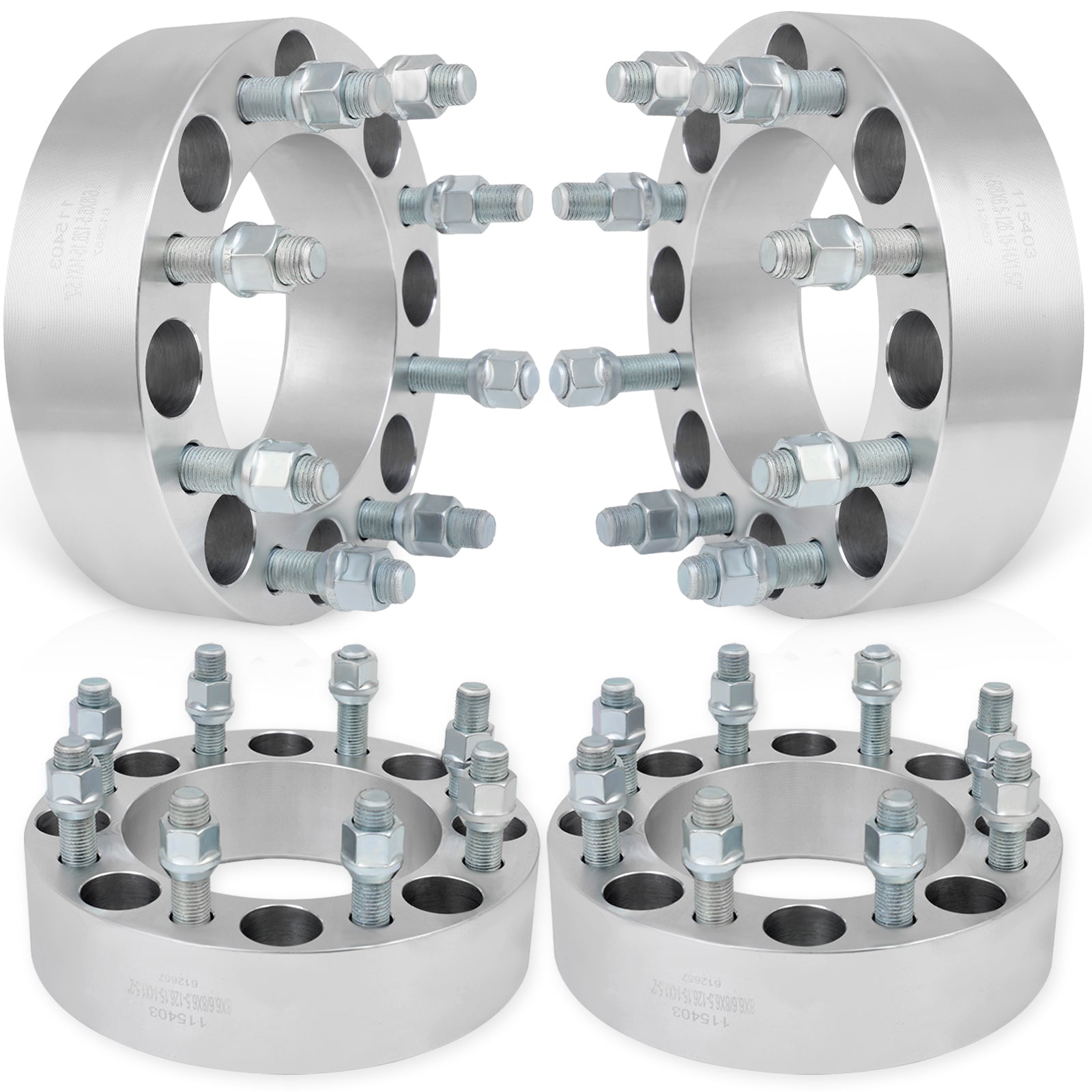 4Pcs 2 inch Thick 8x6.5 14x1.5 Wheel Spacers For 07-10 Chevrolet Silverado 3500 HD 13-14 Nissan NV1500 Only for Auto