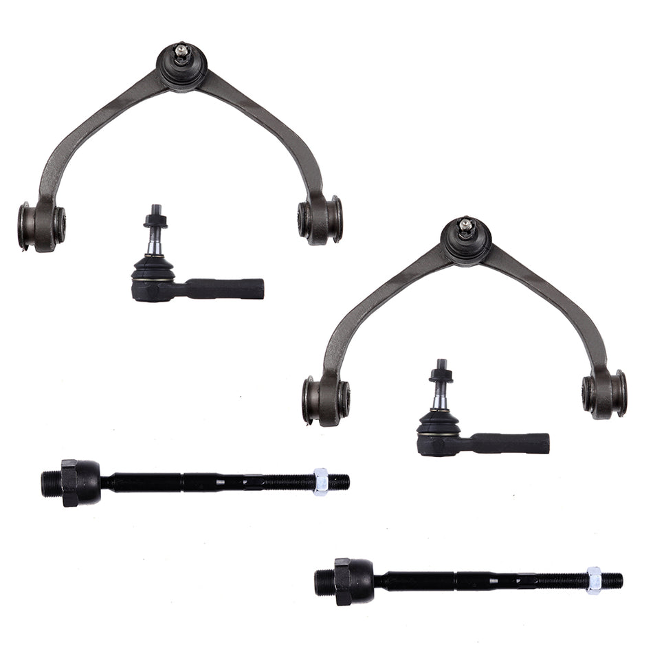 Front Control Arms Tie Rod End Kit For 05-09 Dodge Dakota 06-09 Mitsubishi Raider 6Pcs