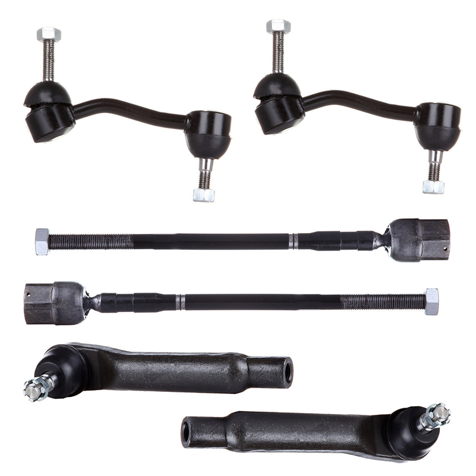 Sway Bar Tie Rod Inner Outer Kit For 93-97 Mercury Cougar Ford Thunderbird 6Pcs