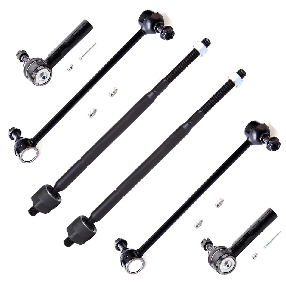 For 2004-208 Chrysler Pacifica 6PCS Front Inner Outer Tie Rod Sway Bar Links Kit