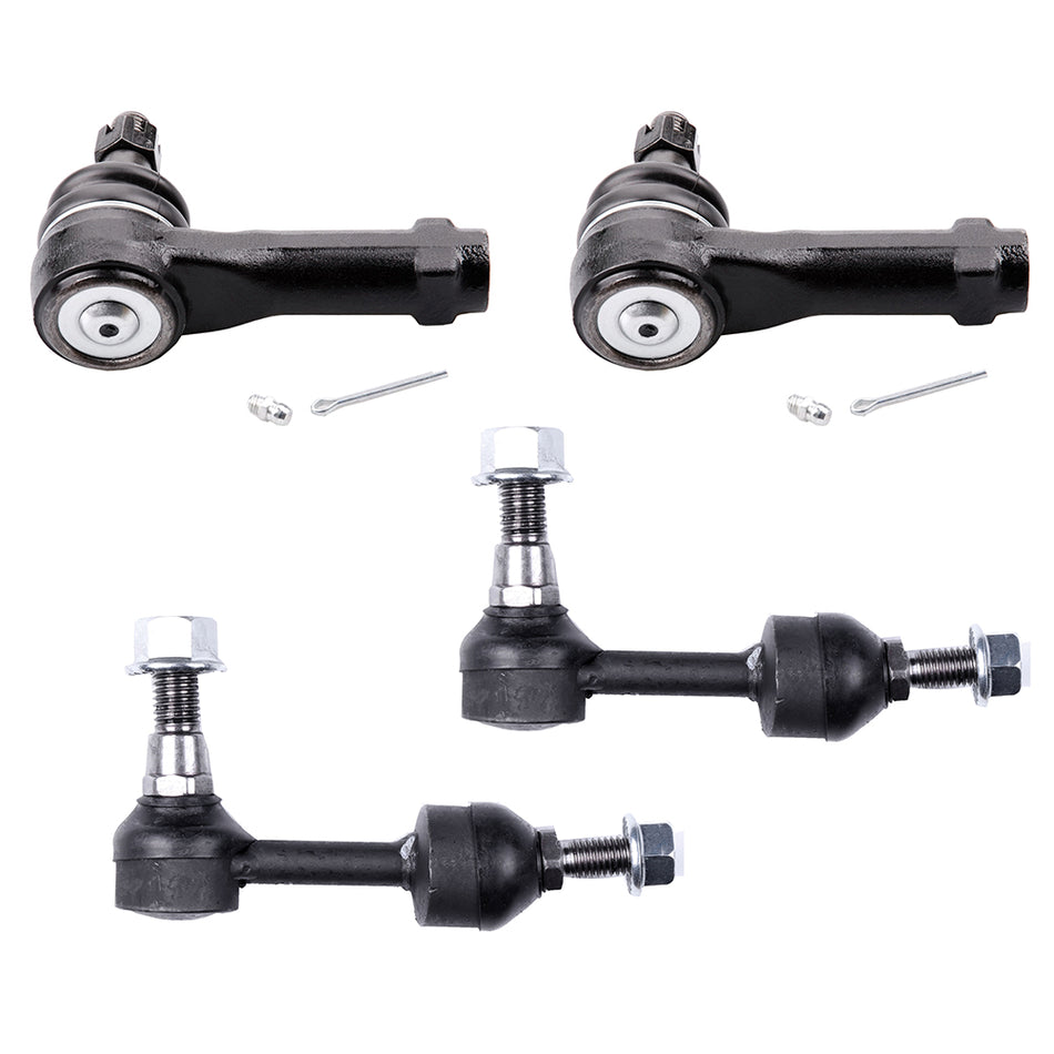 Suspension 4pc Outer Tie Rod Front Sway Bar Link Kit For 2004-2005 Ford F-150