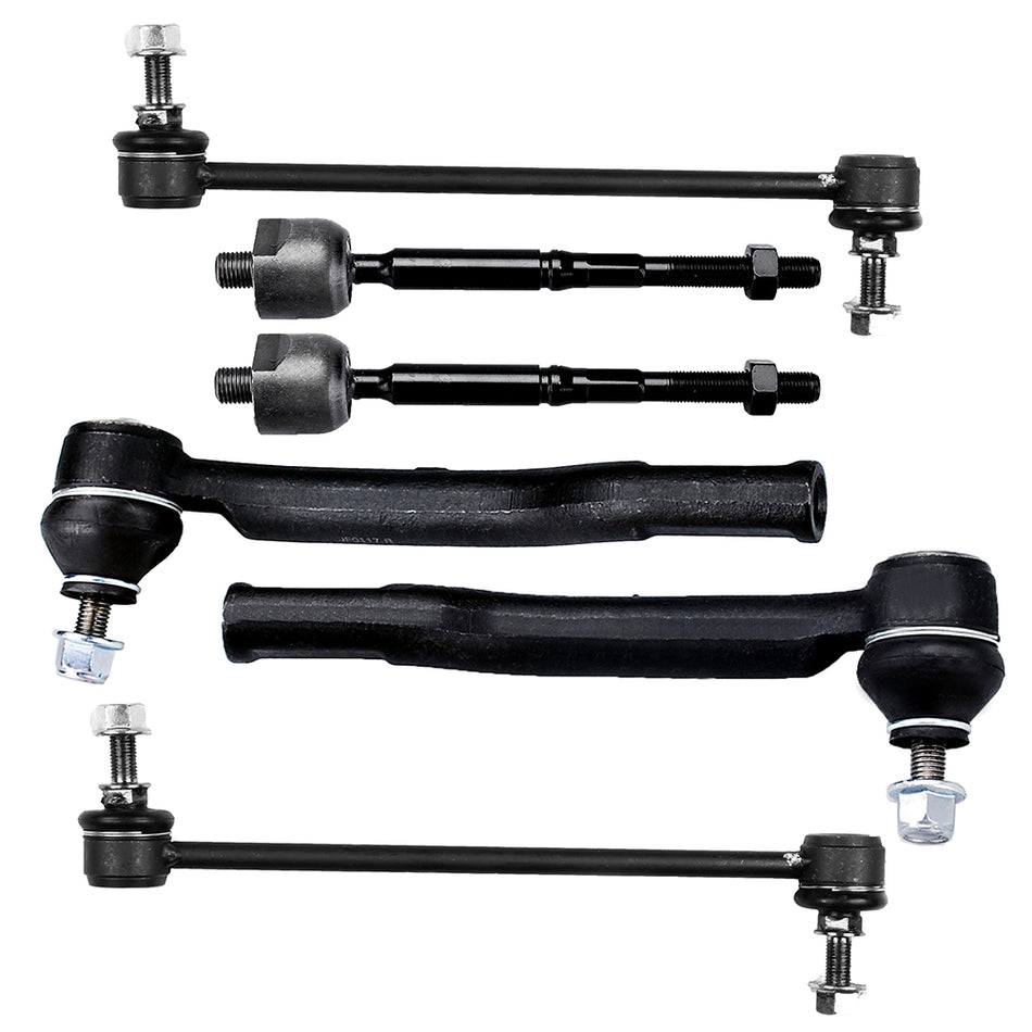 Fits 2007-2012 Nissan Versa 6set Front Sway Bars Inner Outer Tie Rod Links