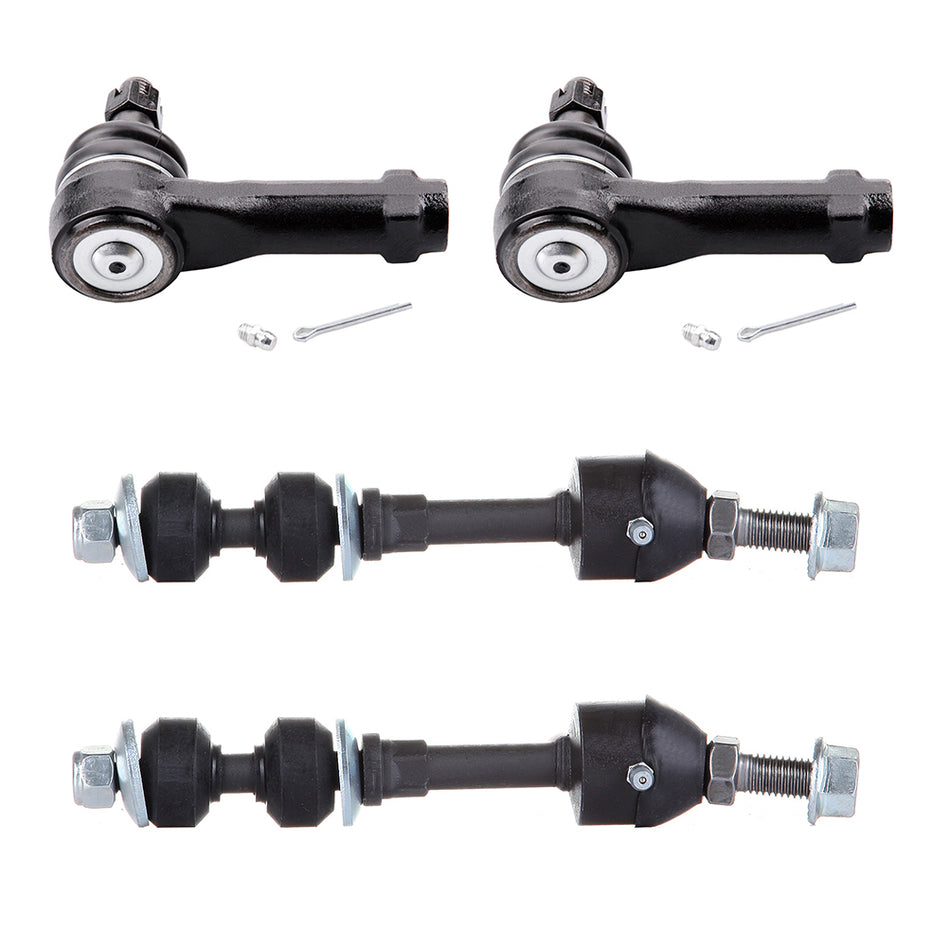 4pieces Fits 2004-2005 Ford F-150 2WD Front Outer Tie Rod Links Sway Bar Links