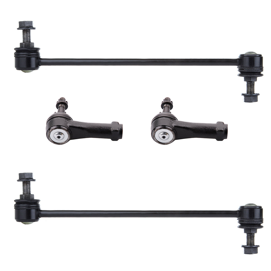 Suspension 4 Outer Tie Rod End Front Sway Bar Link Kit For 2005-2007 Saturn Ion