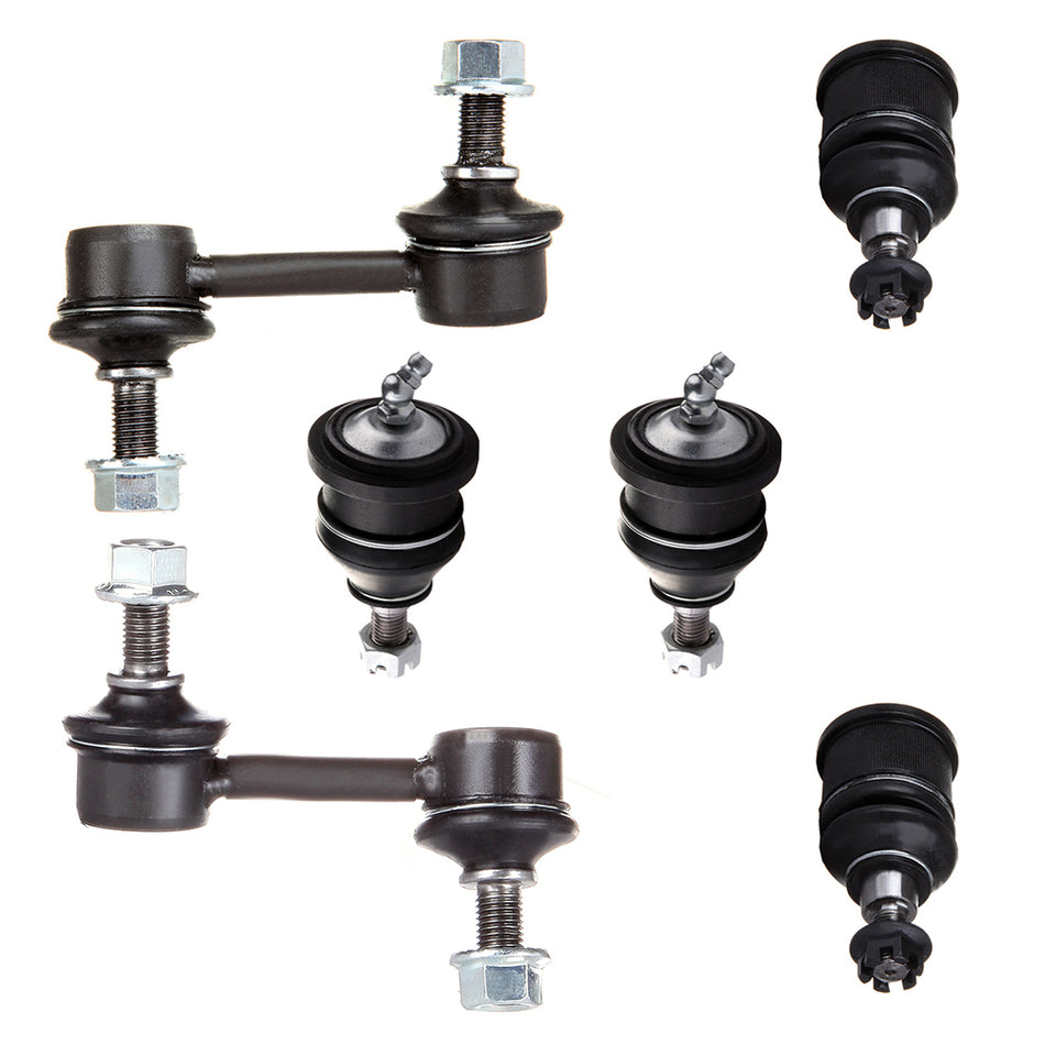 Steering 6PCS Front Sway Bar Upper Lower Ball Joint Fits 2003-2007 Honda Accord