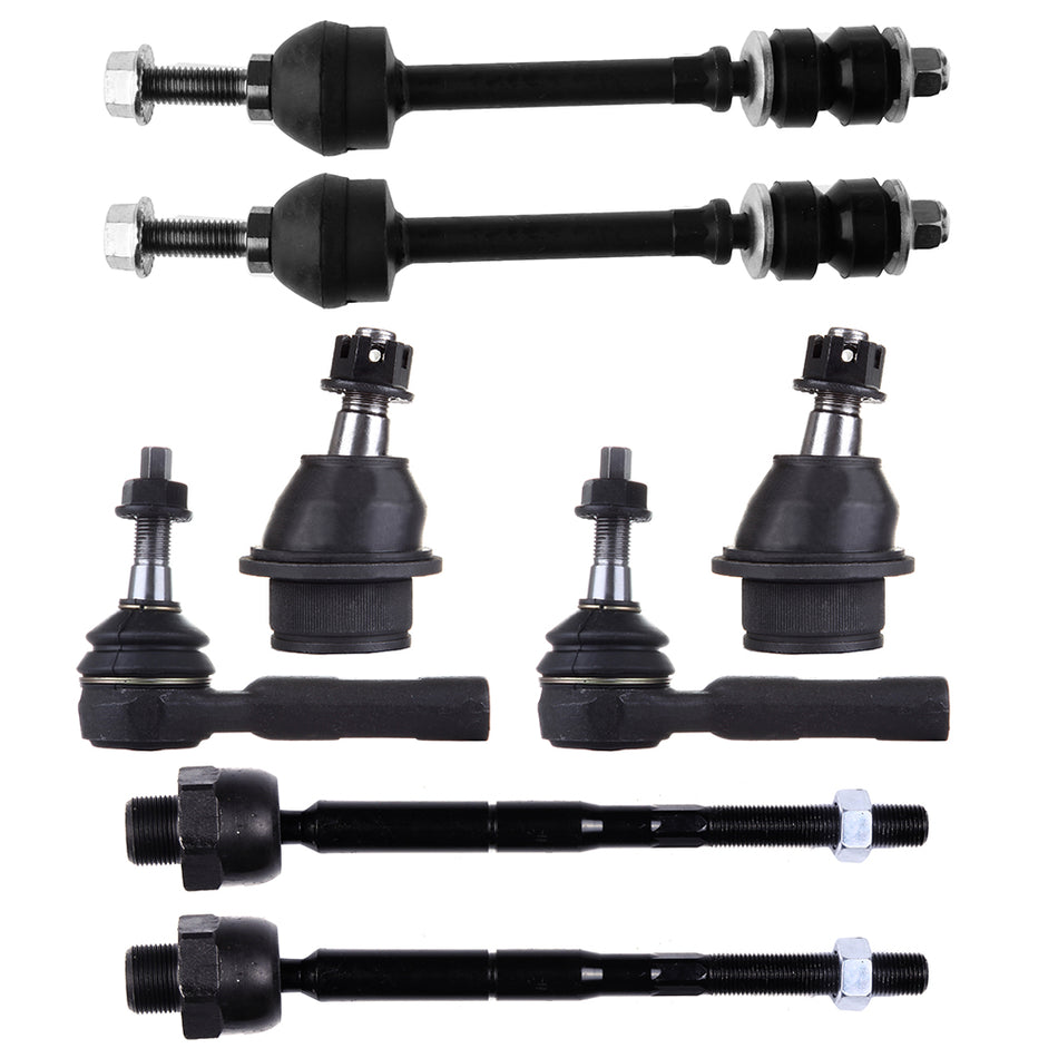 Front Ball Joints Sway Bars Tie Rods Kit For 05-09 Dodge Dakota 06-09 Mitsubishi Raider 8Pcs