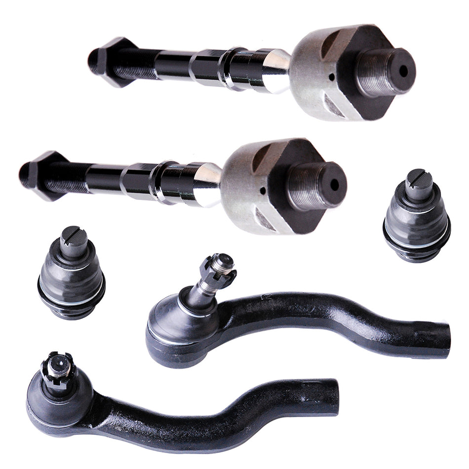 6pcs Ball Joints Inner Outer Tie Rods Kit For 2005-2011 2012 Nissan Pathfinder