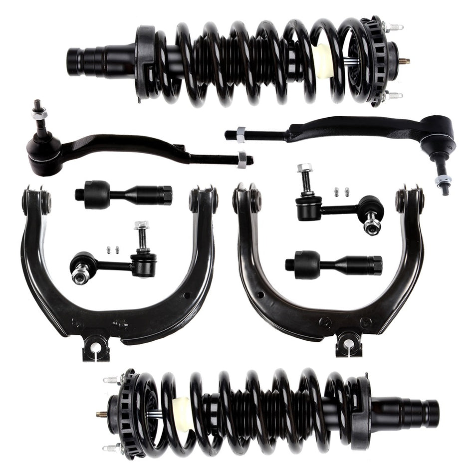 10pc Front Struts Control Arm Tierod Kit For 02 Envoy XL Trailblazer EXT Bravada