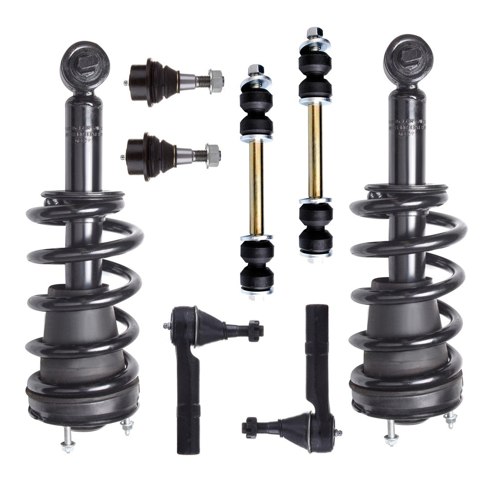 Front Struts Ball Joint Sway Bar Tie Rod Kit For 07-14 Suburban 1500 Tahoe Yukon