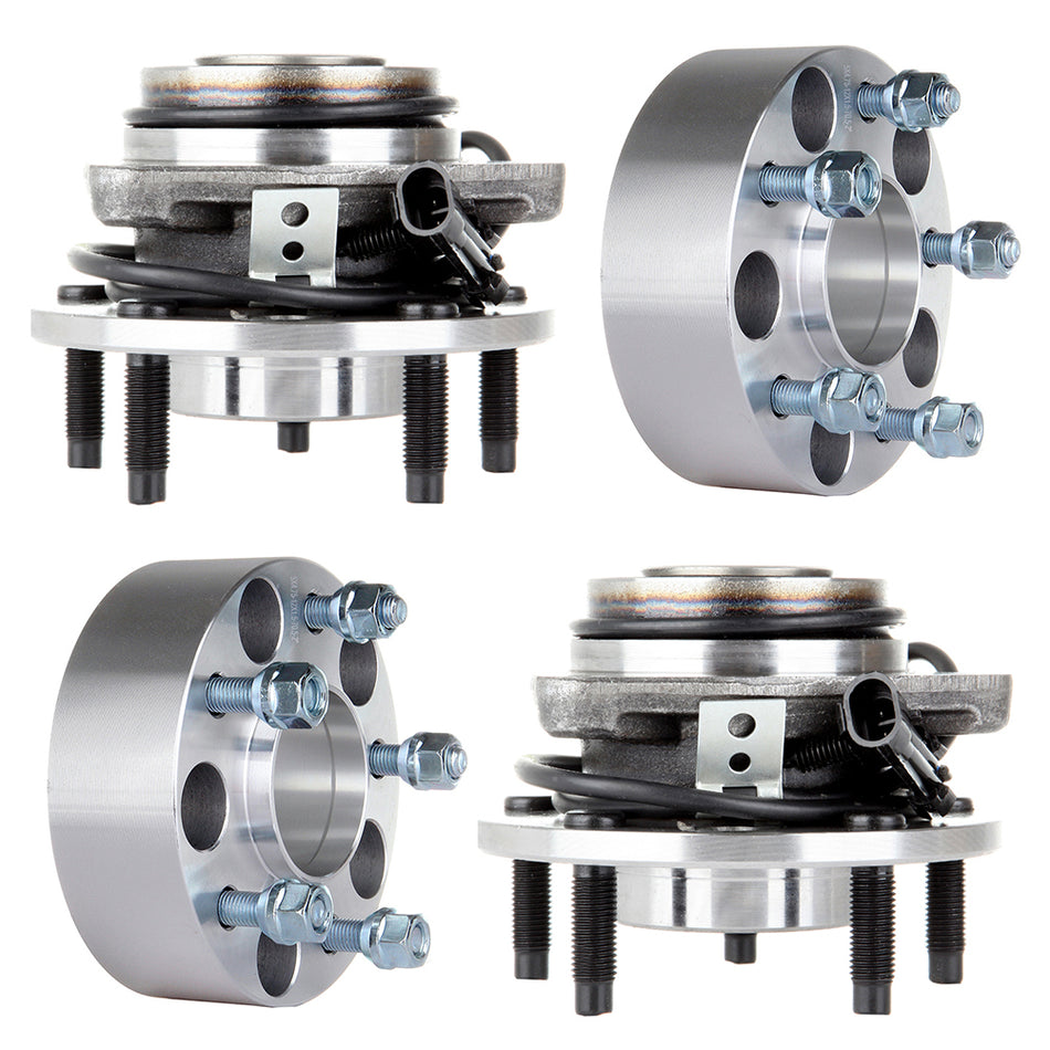 2 Front Wheel Hub Bearing 2 inch 5x4.75 5x120.7 Wheel Spacers For 98-05 Chevrolet Blazer 97-04 GMC Sonoma