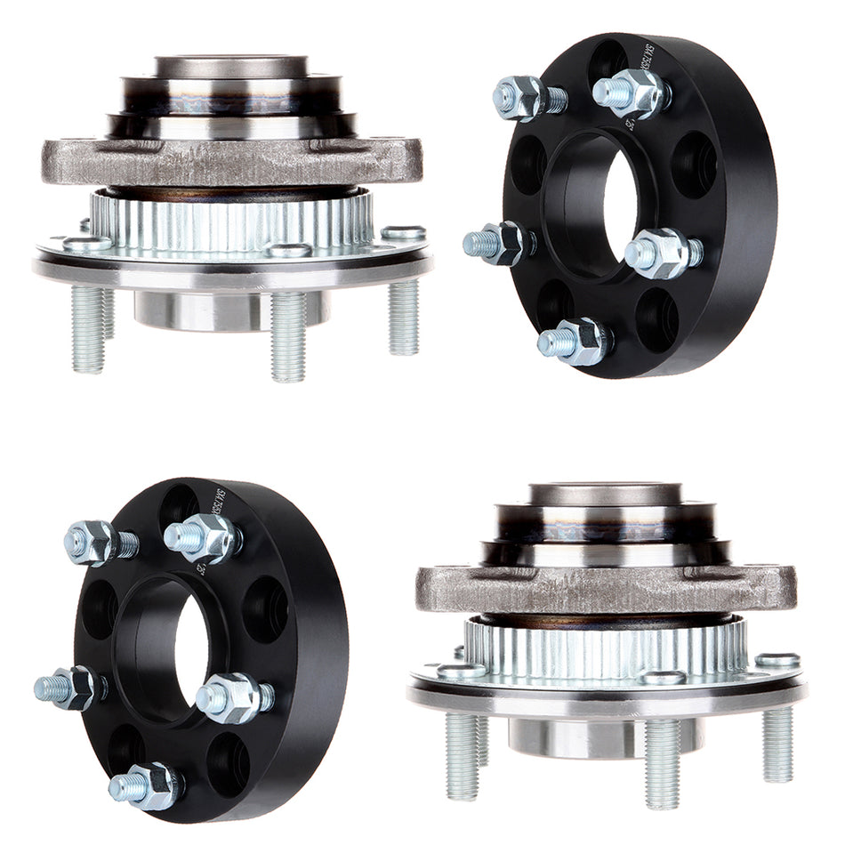 2 Front Wheel Hub Bearing ABS&1.25 inch Wheel Spacers 5x4.75 to 5x4.75 12x1.5 Studs For 87-05 Chevrolet Blazer 82-02 Chevrolet Camaro