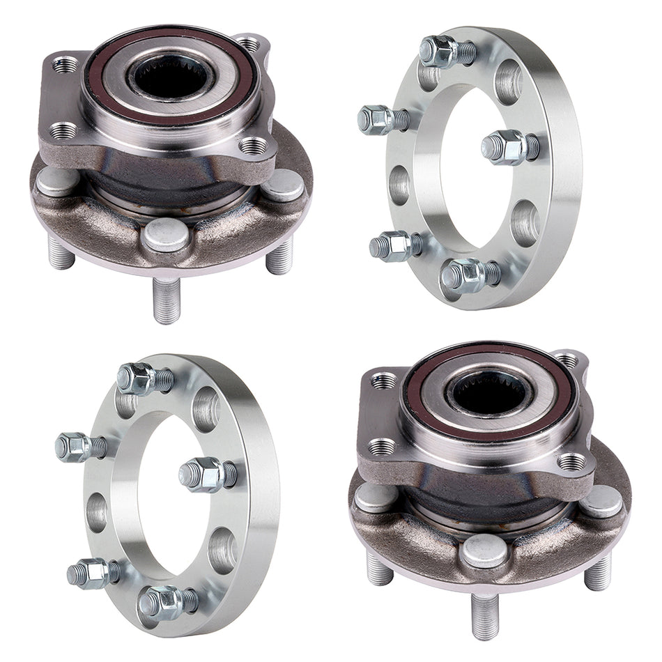2 Front 5x100 Wheel Hub Bearing For 05-14 Subaru Legacy Subaru Outback