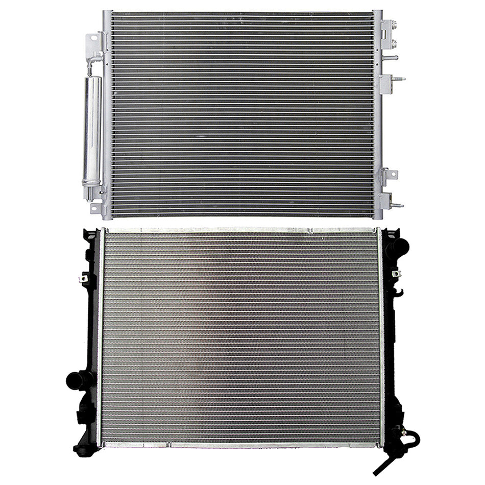 Aluminum Radiator & AC Condenser Cooling Kit For 2009-2010 Chrysler 300 2.7L