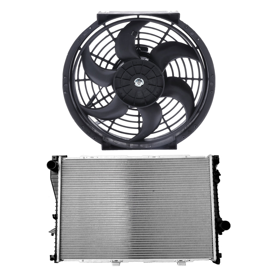 Fit for 1997-1998 BMW 528i 2.8L Brand New Cooling Fan & Radiator Kit