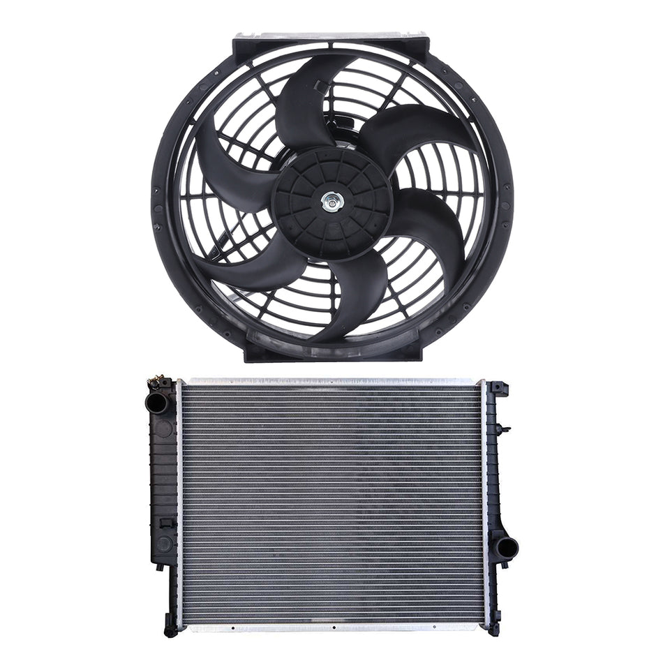 Fit for 2000 BMW 323Ci 2.5L Brand New Cooling Fan & 1841 Radiator Kit