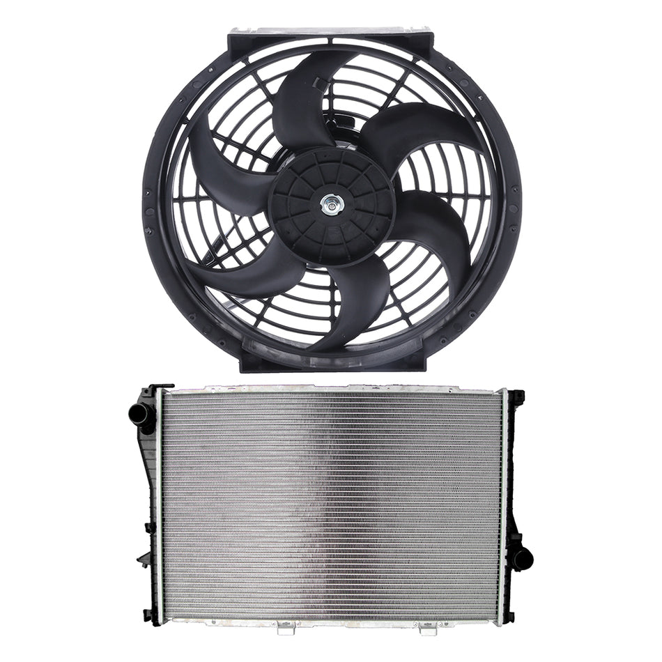 Fit for 2001-2005 BMW 525i 2.5L Brand New Cooling Fan & Radiator Kit