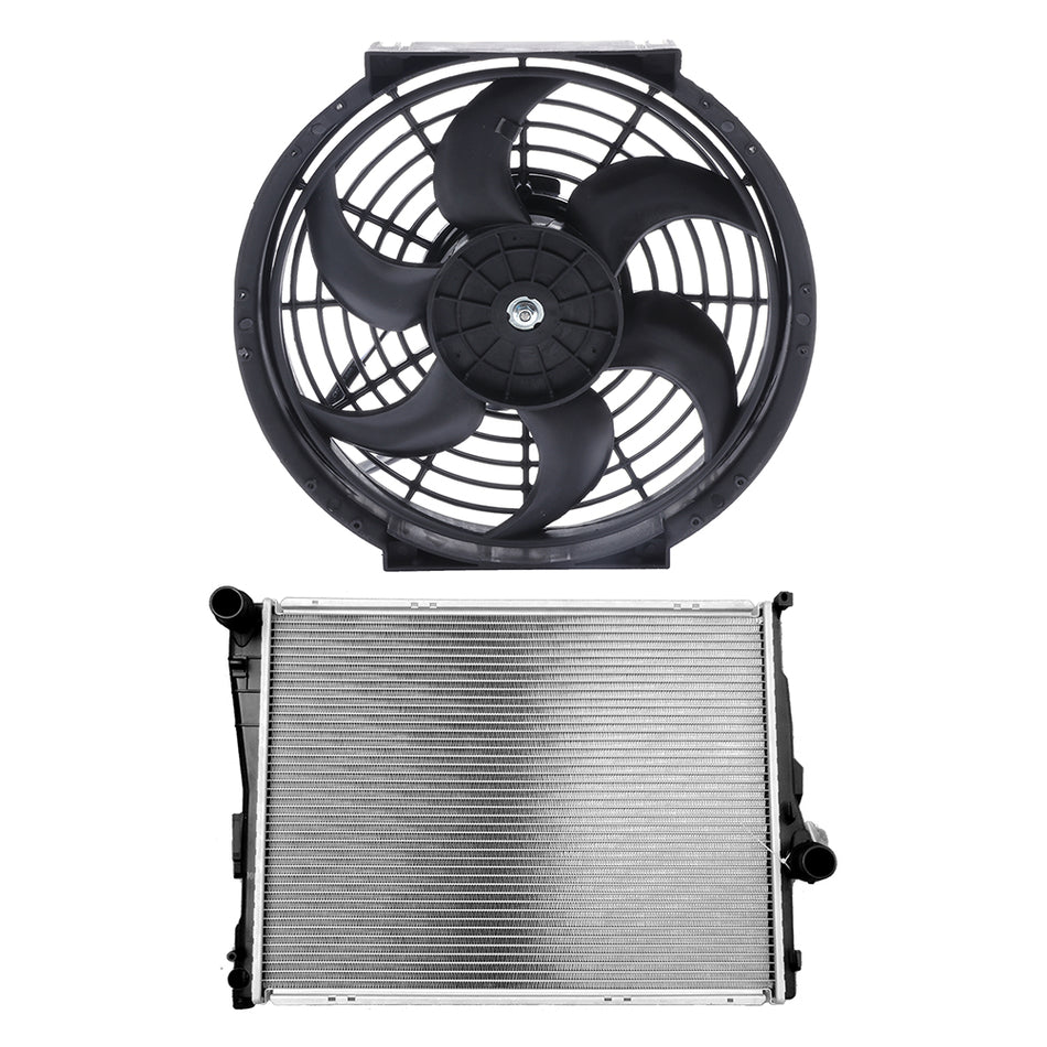 Fit for 2000 BMW 323Ci 2.5L Brand New Cooling Fan & 2636 Radiator Kit