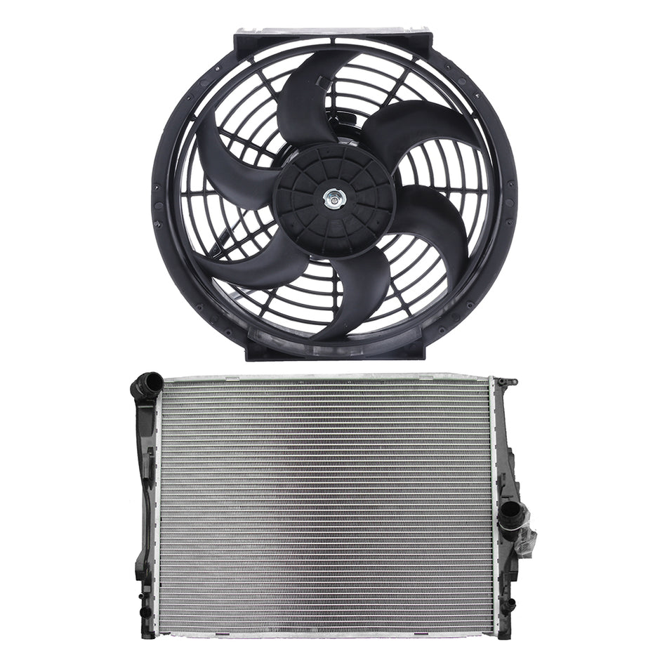 Fit for 2006 BMW 325Ci 2.5L Brand New Cooling Fan & Radiator Kit
