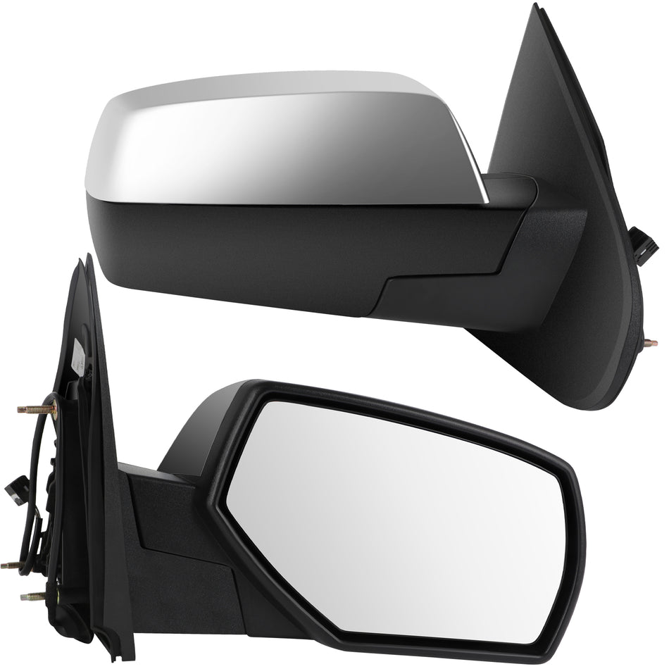Pair Power Heated Manual Fold Mirrors For 2014-2017 Chevy Silverado GMC Sierra-1