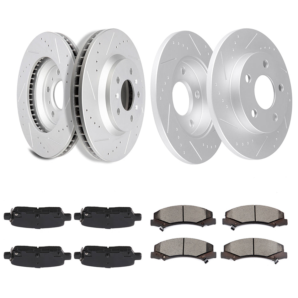 Brake Rotors And Pads For 11-13 Chevrolet Impala 14-16 Impala Limited Front & Rear