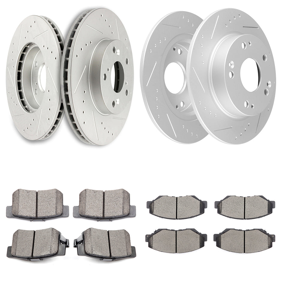 Ceramic Brake Pads And Rotors 14-15 Acura ILX 13-15 Honda Civic Front And Rear 12Pcs