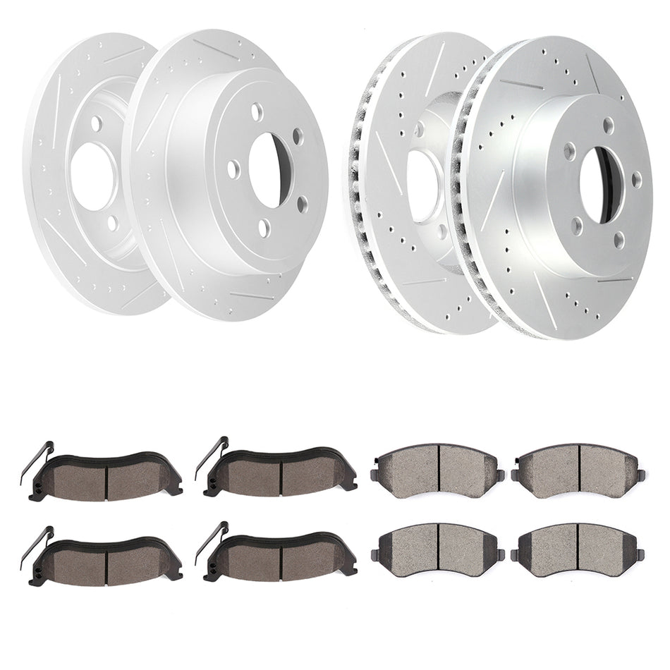 2003-2007 Jeep Liberty Ceramic Brake Pads And Rotors Front Rear