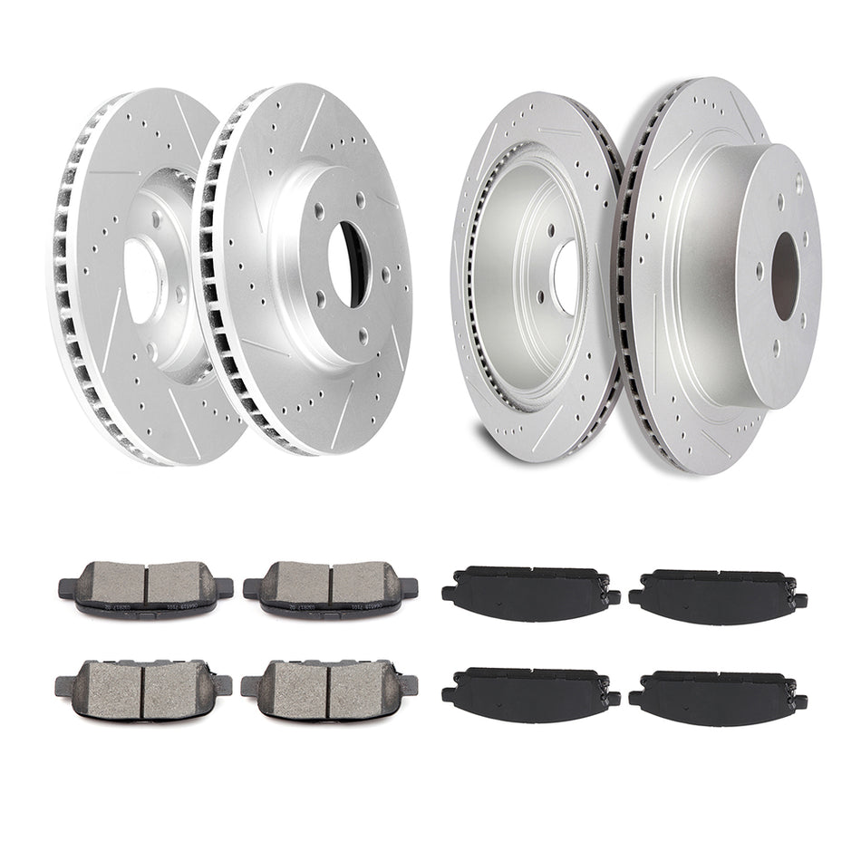 2004-2009 Nissan Quest Ceramic Brake Pads And Rotors Front Rear