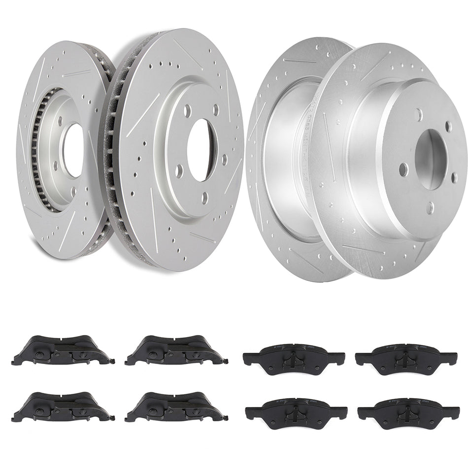 Brake Rotors And Pads For 01-07 Dodge Grand Caravan Chrysler Town & Country Front & Rear
