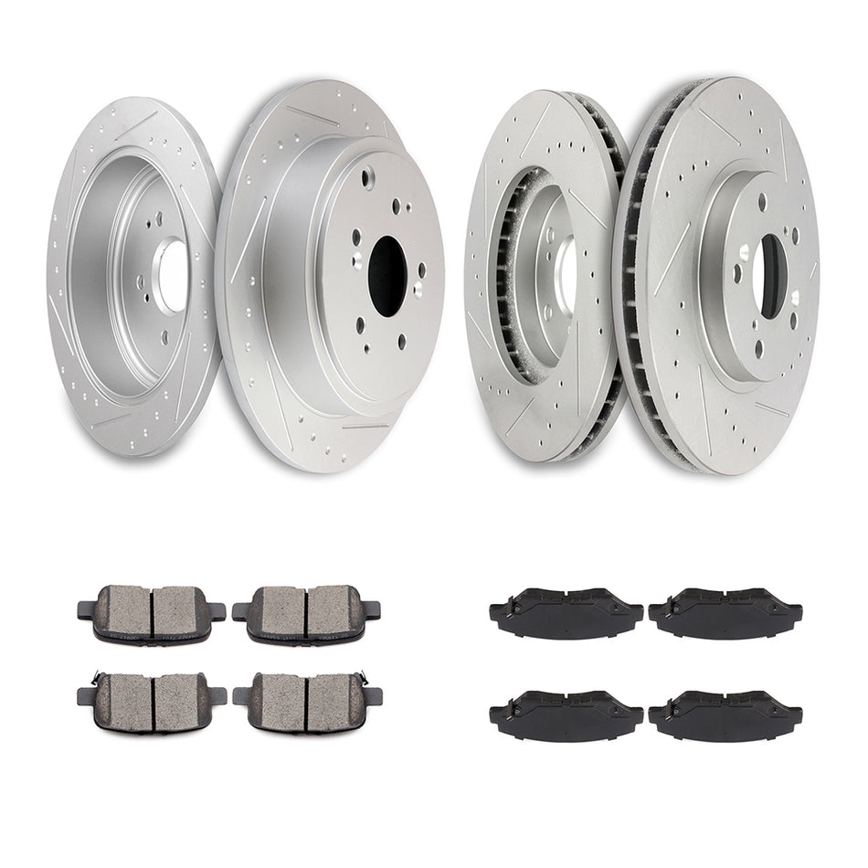 2003-2008 Honda Pilot Ceramic Brake Pads And Rotors Front Rear