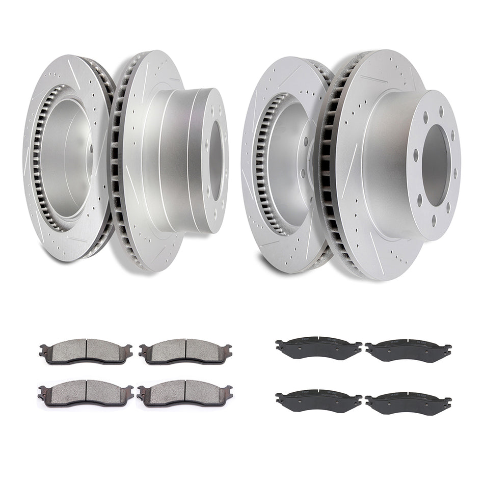Brake Pads And Rotors Dodge 06-08 Ram 1500 03-08 Ram 2500 Front Rear Ceramic