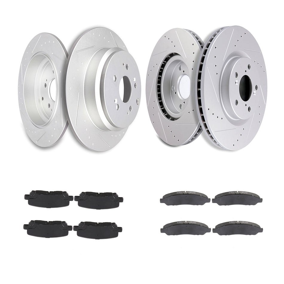 Ceramic Brake Pads And Rotors 07-13 Acura MDX 09-15 Honda Pilot Front Rear