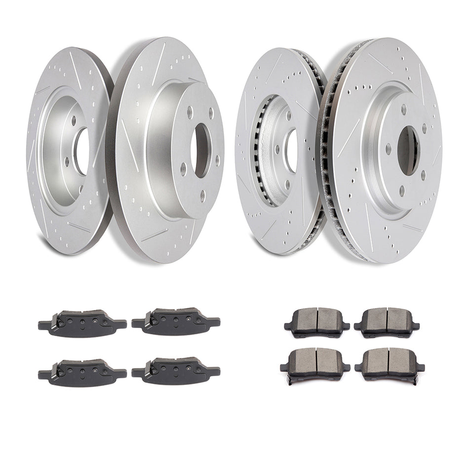 Ceramic Brake Pads & Rotors For 04-12 Chevrolet Malibu 06-10 Pontiac G6 Front Rear