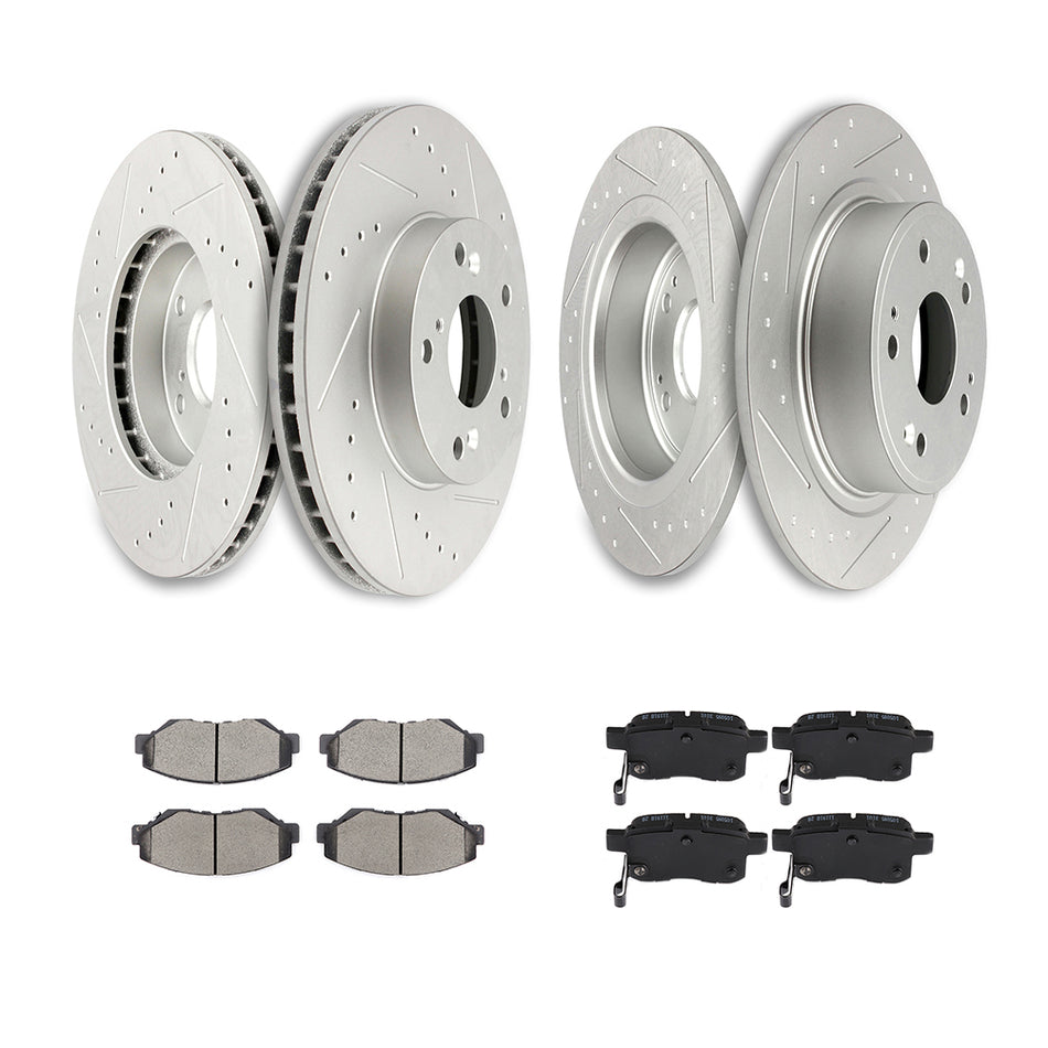 2008-2012 Honda Accord Ceramic Brake Pads And Rotors Front Rear