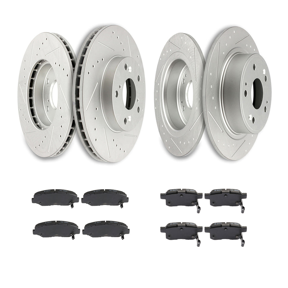 2008-2010 Honda Accord Ceramic Brake Pads And Rotors Front Rear