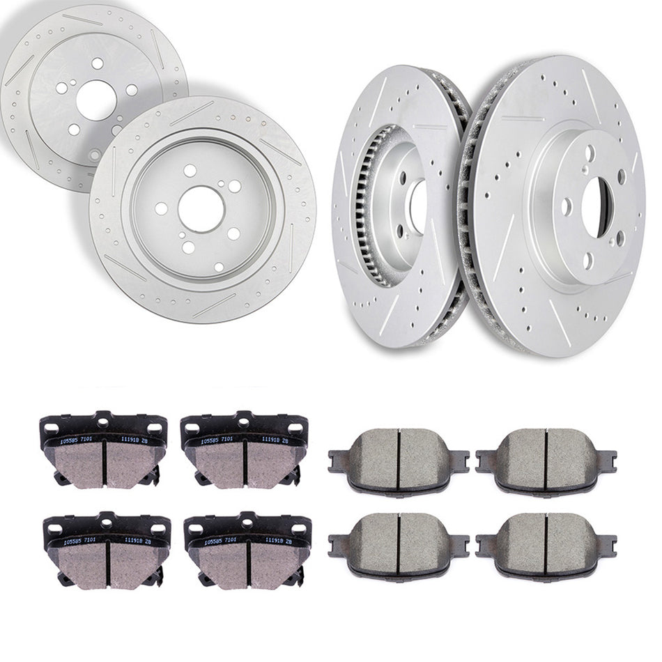 2000-2005 Toyota Celica Ceramic Brake Pads And Rotors Front Rear