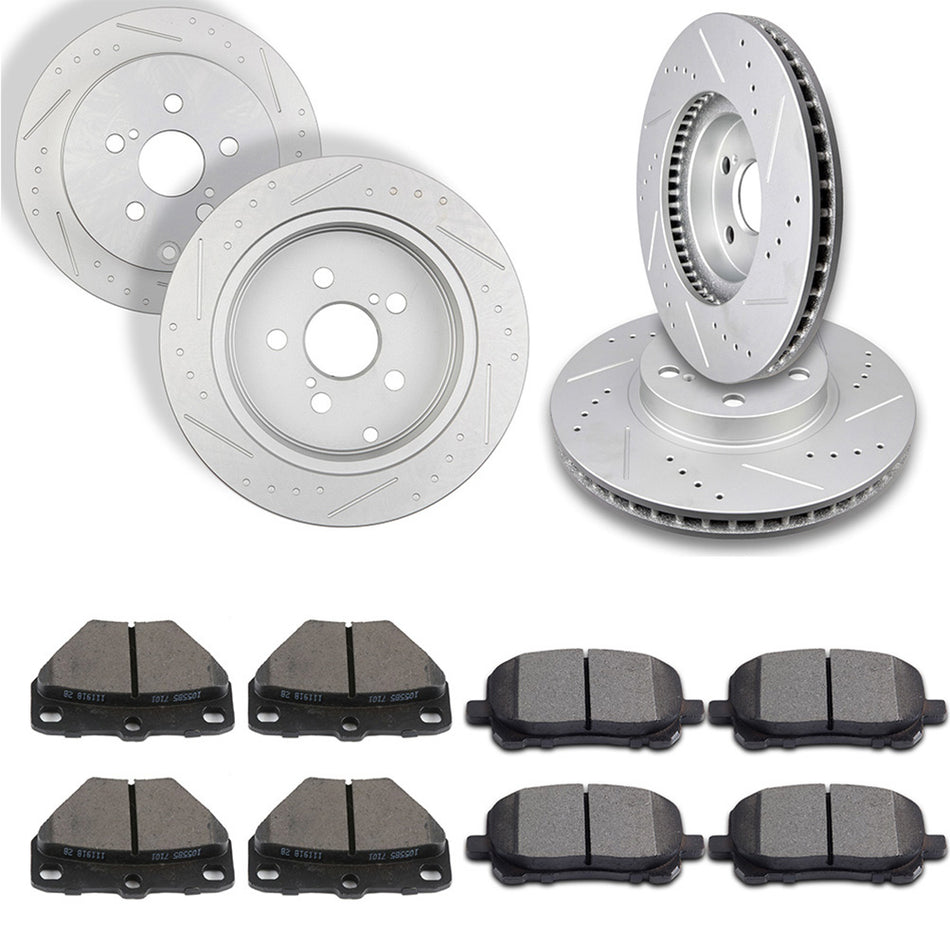 Ceramic Brake Pads And Rotors 03-06 Pontiac Vibe 05-06 Toyota Corolla Front Rear