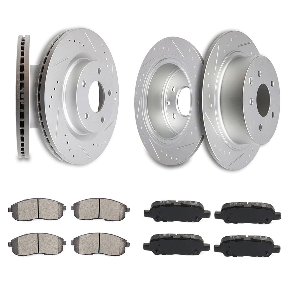 2007-2013 Nissan Altima Ceramic Brake Pads And Rotors Front Rear