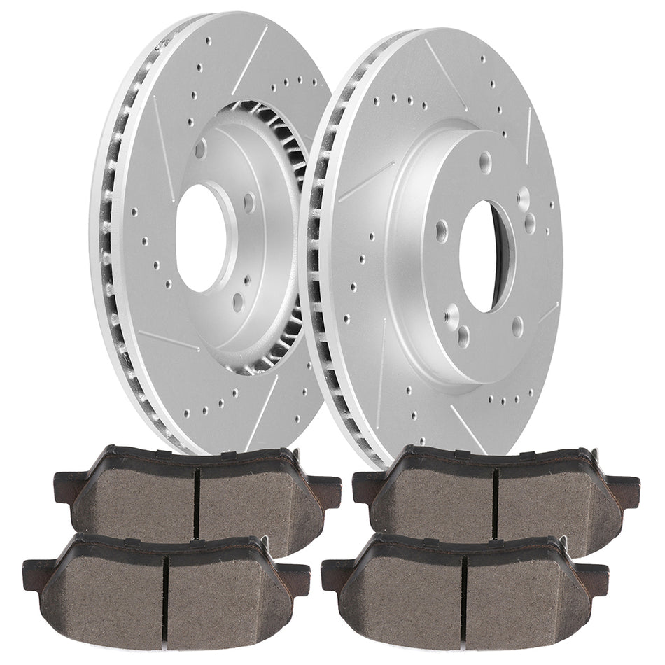 Front Brake Rotors & Pads For 11-16 Hyundai Elantra 14-16 Kia Forte 279.4mm