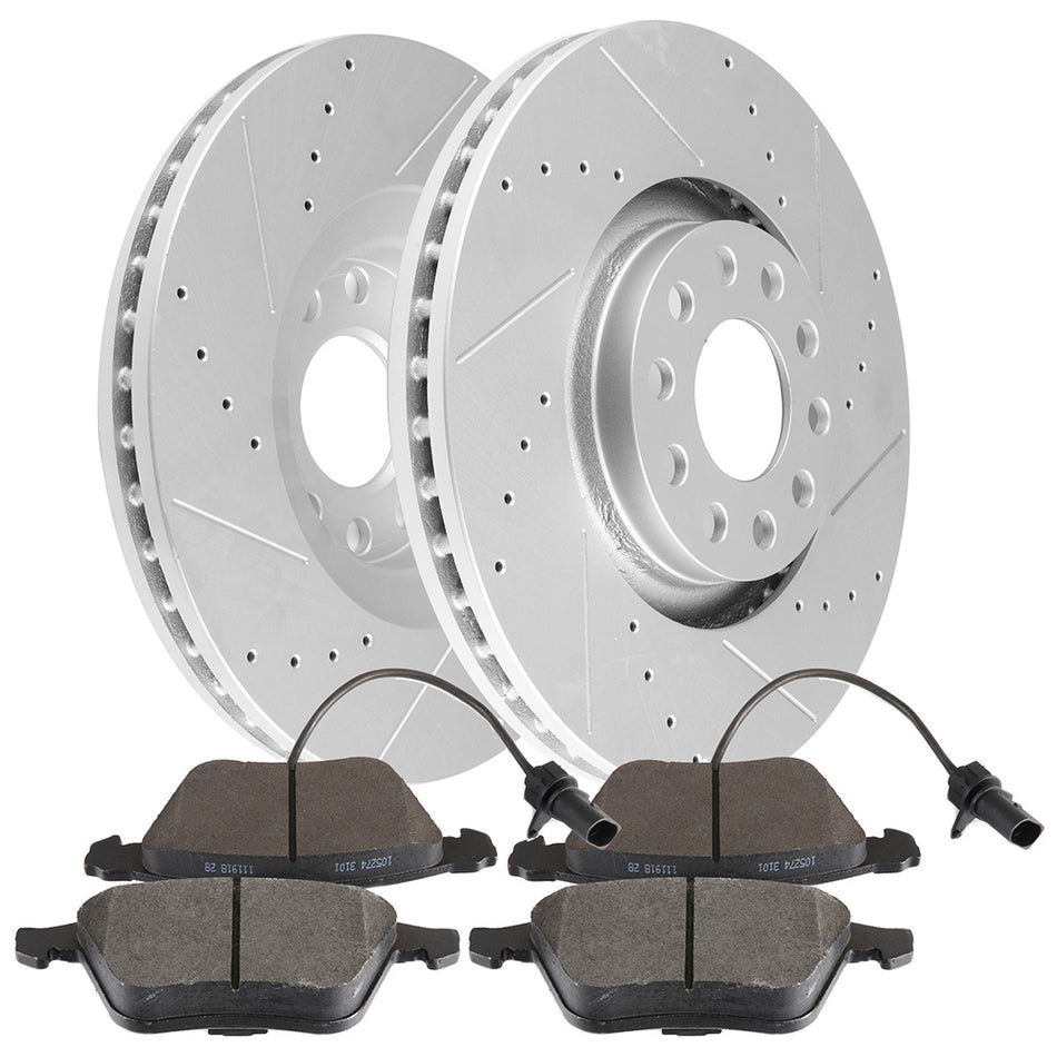 Brake Rotors and Ceramic Pads 05-09 Audi A4 05-09 Audi A4 Quattro Front 323.8mm 6Pcs