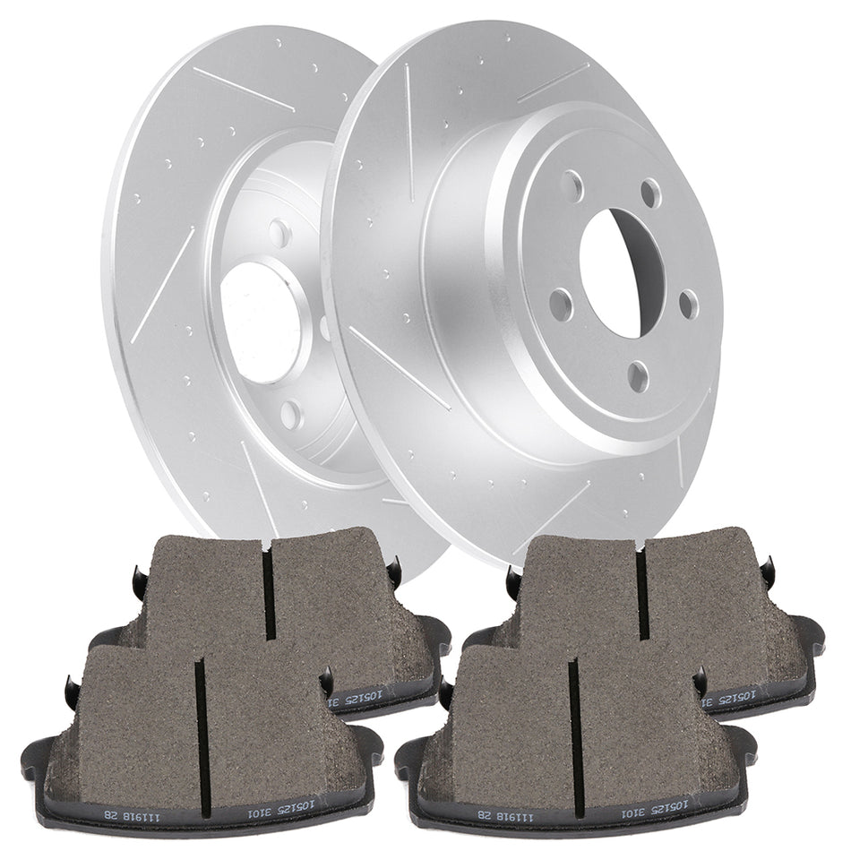 Brake Discs Rotors and Ceramic Pads For 05-20 Chrysler 300 09-20 Dodge Challenger Rear 317.5 mm 6 Pcs