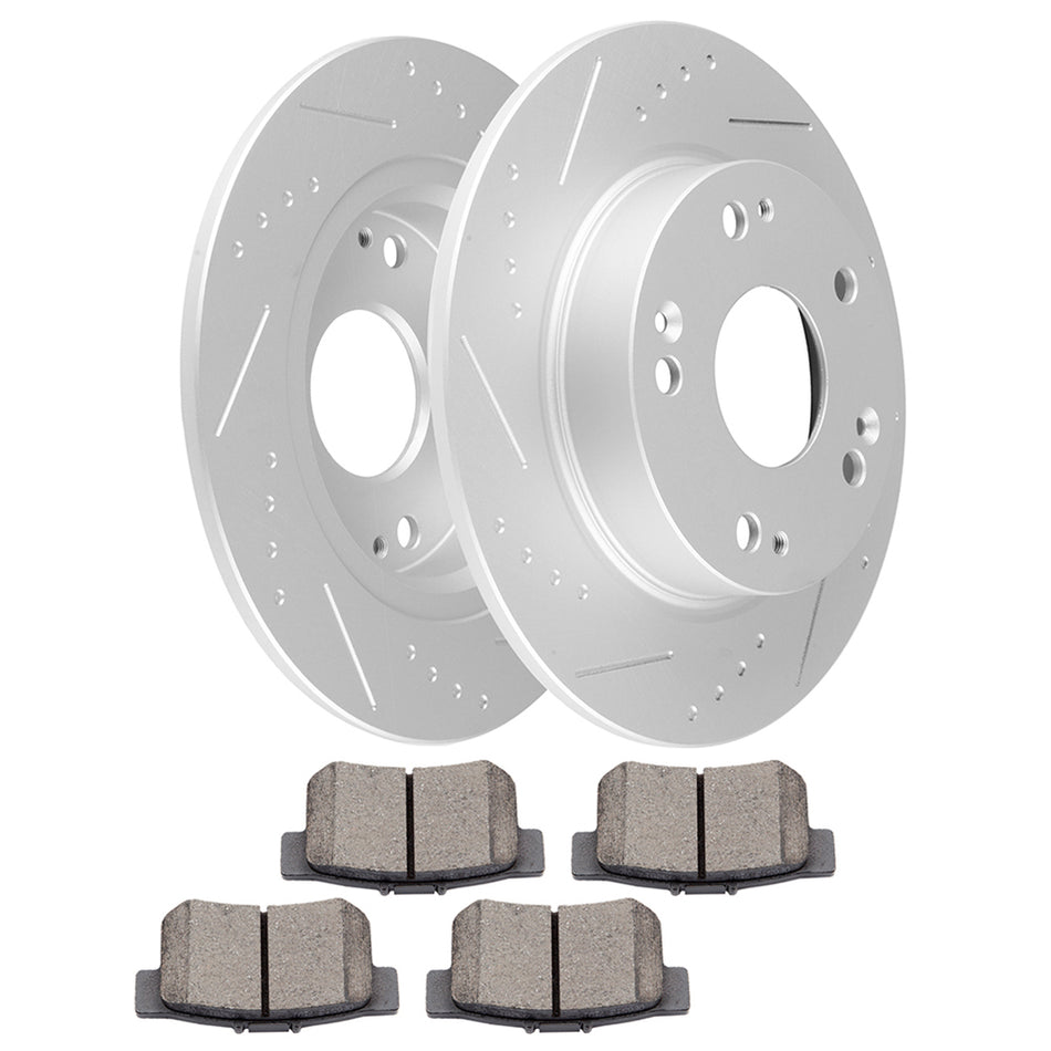 Ceramic Brake Pads And Rotors 06-11 Acura CSX 06-15 Honda Civic Rear