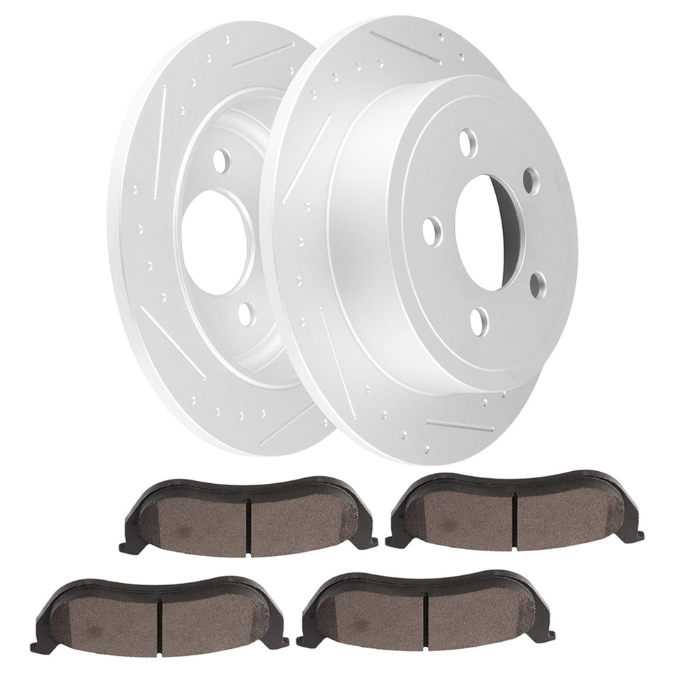 Ceramic Brake Pads And Rotors Jeep 03-07 Liberty 03-06 Wrangler Rear