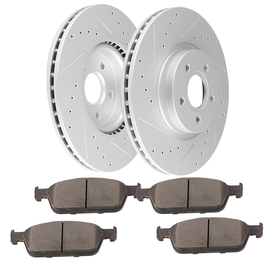 Ceramic Brake Pads And Rotors 13-17 Ford Escape 14-15 Ford Transit Connect Front