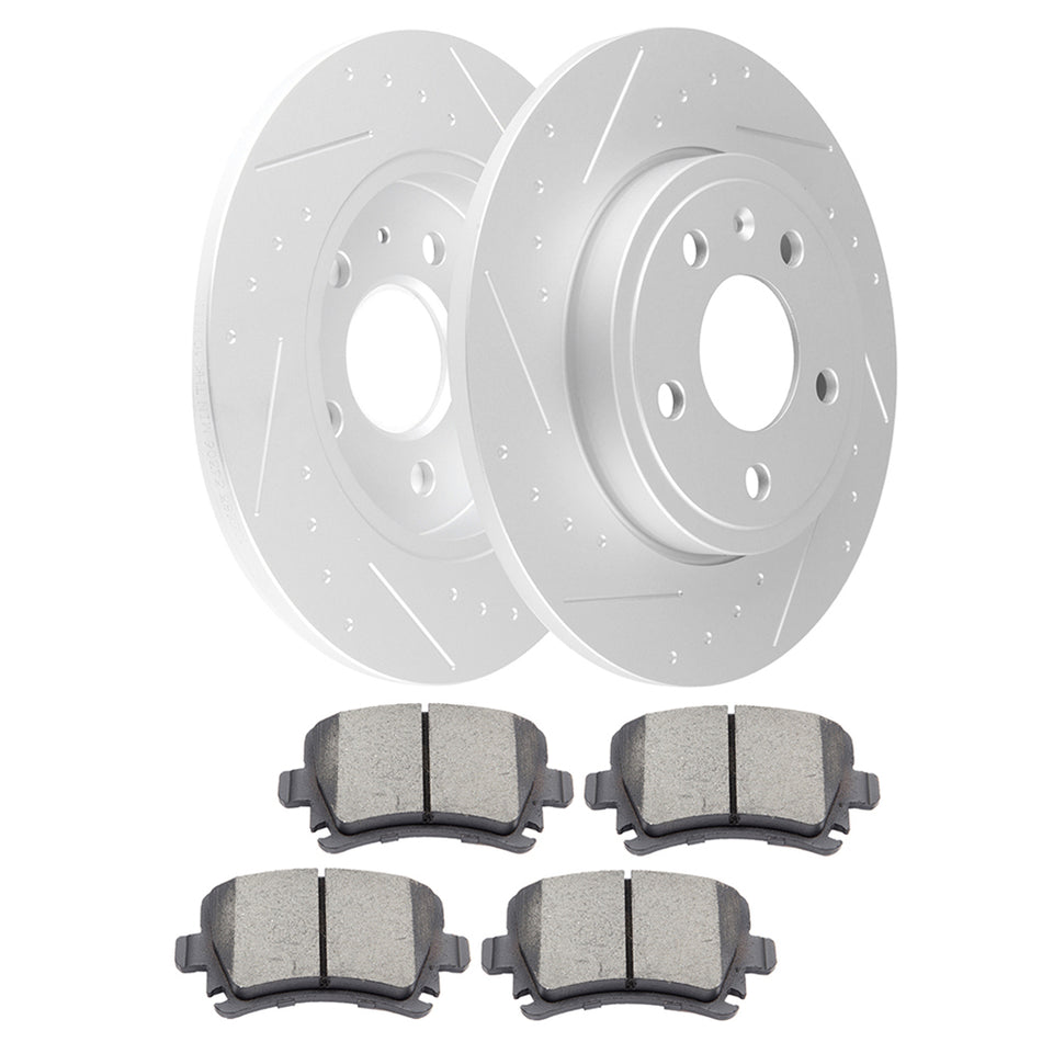 Brake Rotors Metallic Pads Rear For 2005-2009 Audi A4 Quattro