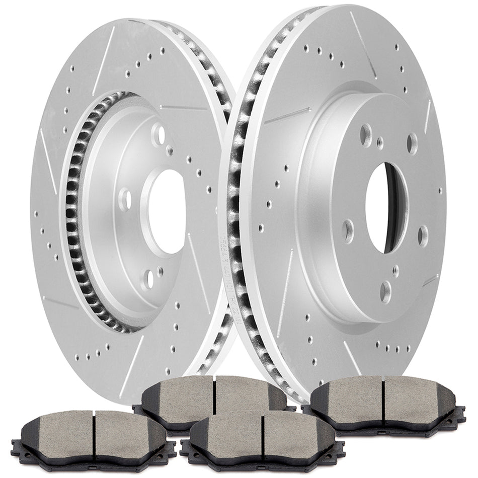 Ceramic Brake Pads And Rotors 08-15 Scion xB 12-16 Toyota Prius V Front