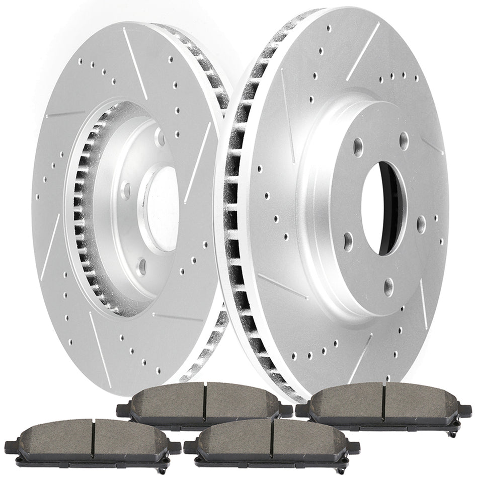 2004-2009 Nissan Quest Discs Brake Rotors and Ceramic Pads Front 292.1 mm 6 Pcs