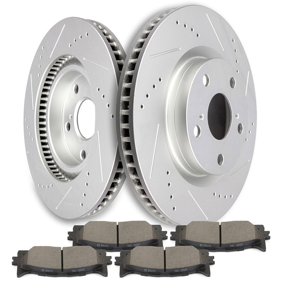Ceramic Brake Pads And Rotors 08-18 Toyota Avalon 07-17 Toyota Camry Front 298.4mm 5Lugs 6Pcs