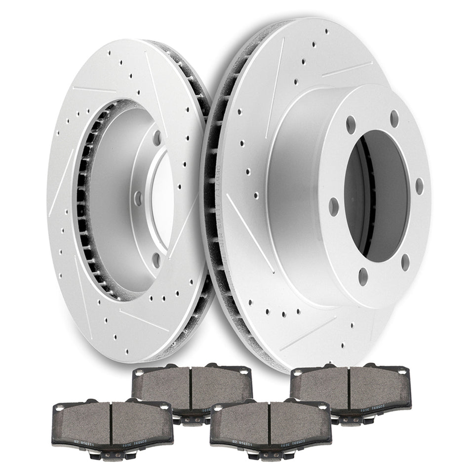 Front Discs Brake Rotors and Ceramic Pads 95-02 Toyota 4Runner 95-04 Toyota Tacoma