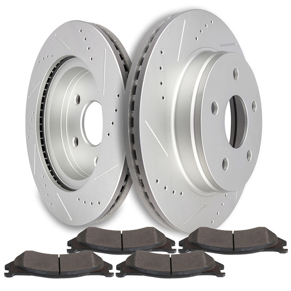 Brake Rotors Ceramic Pads 04-06 Dodge Durango 02-05 Dodge Ram 1500 Front 336.5mm 6Pcs
